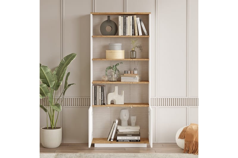 Anari Bokhylle 77,5 cm - Brun/Hvit - Oppbevaring - Hyller - Bokhylle