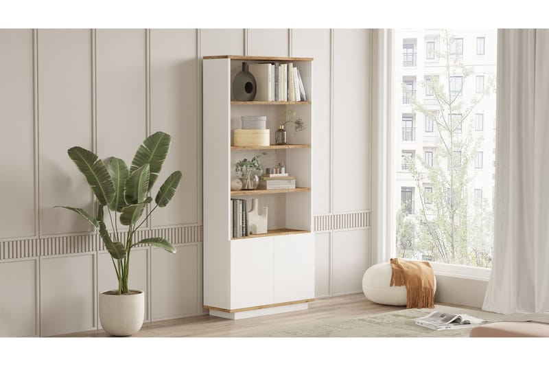 Anari Bokhylle 77,5 cm - Brun/Hvit - Oppbevaring - Hyller - Bokhylle