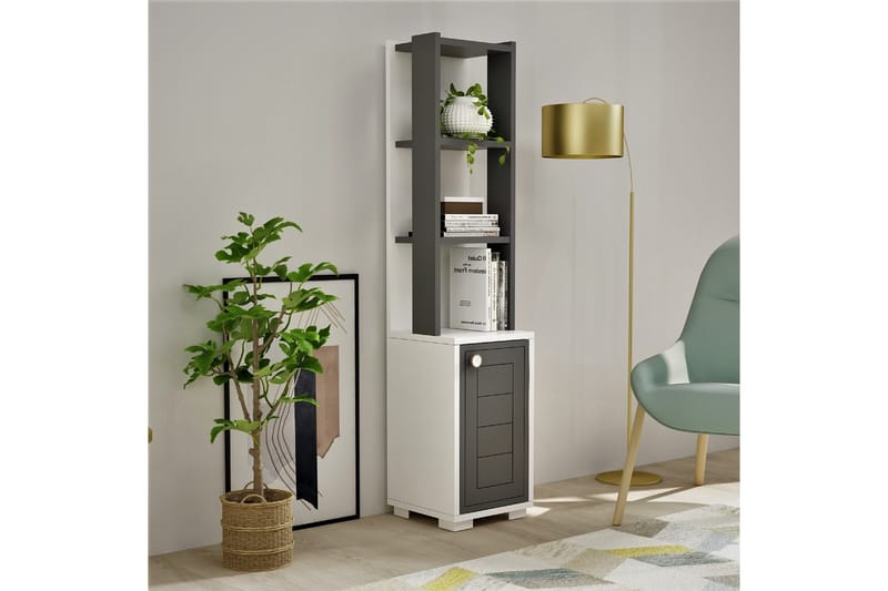 Anayurt Bokhylle 29,6x21,6 cm Hvit/Antrasitt - Hanah Home - Oppbevaring - Hyller - Bokhylle