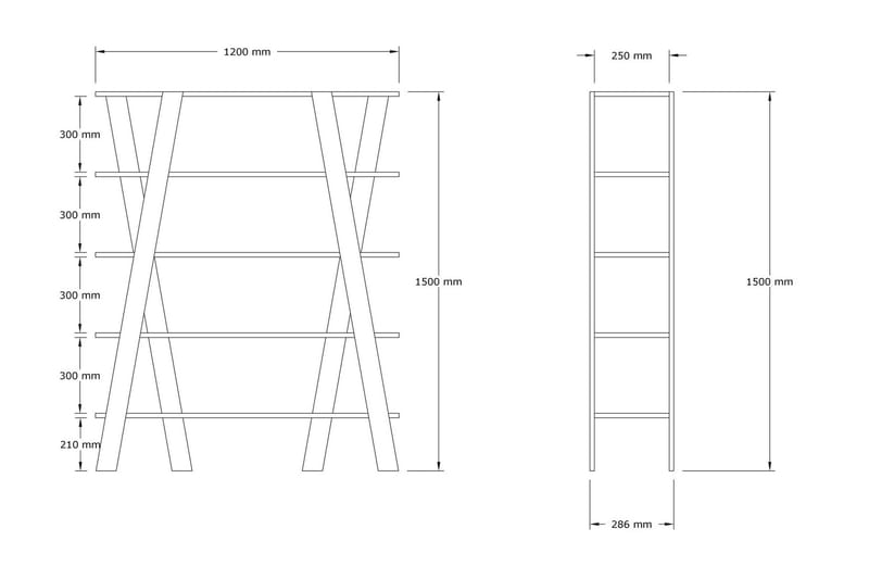 Andifli Bokhylle 120x150 cm - Blå - Oppbevaring - Hyller - Bokhylle