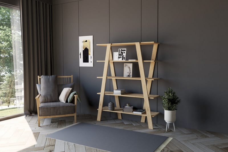 Andifli Bokhylle 120x150 cm - Blå - Oppbevaring - Hyller - Bokhylle