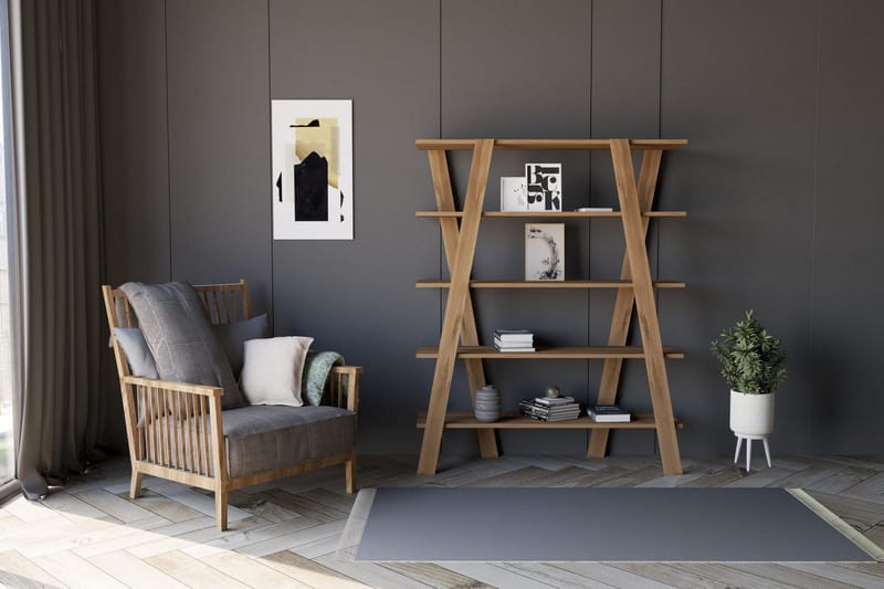 Andifli Bokhylle 120x150 cm - Brun - Oppbevaring - Hyller - Bokhylle