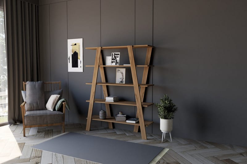 Andifli Bokhylle 120x150 cm - Brun - Oppbevaring - Hyller - Bokhylle