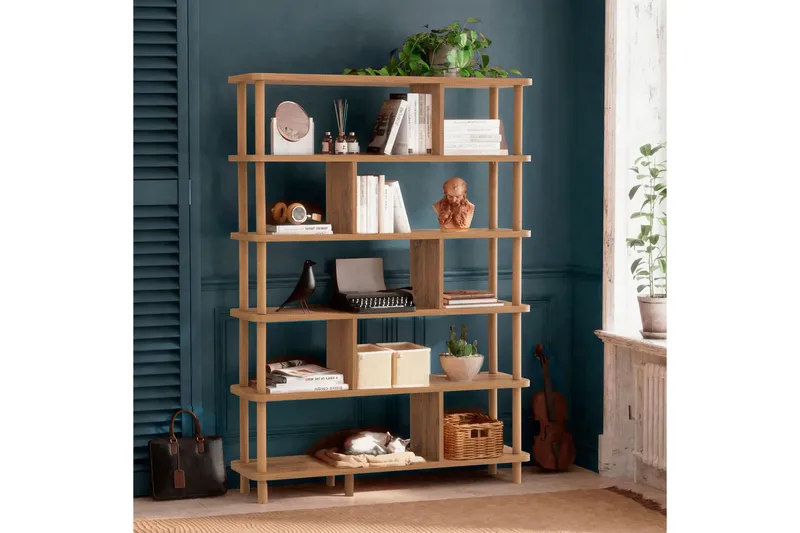 Andifli Bokhylle 120x168,5 cm - Brun - Oppbevaring - Hyller - Bokhylle