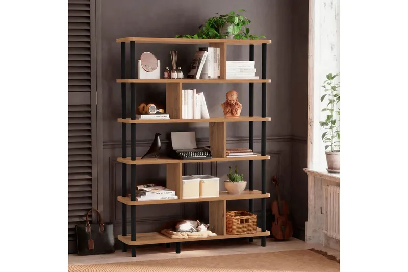 Andifli Bokhylle 120x168,5 cm - Svart - Oppbevaring - Hyller - Bokhylle