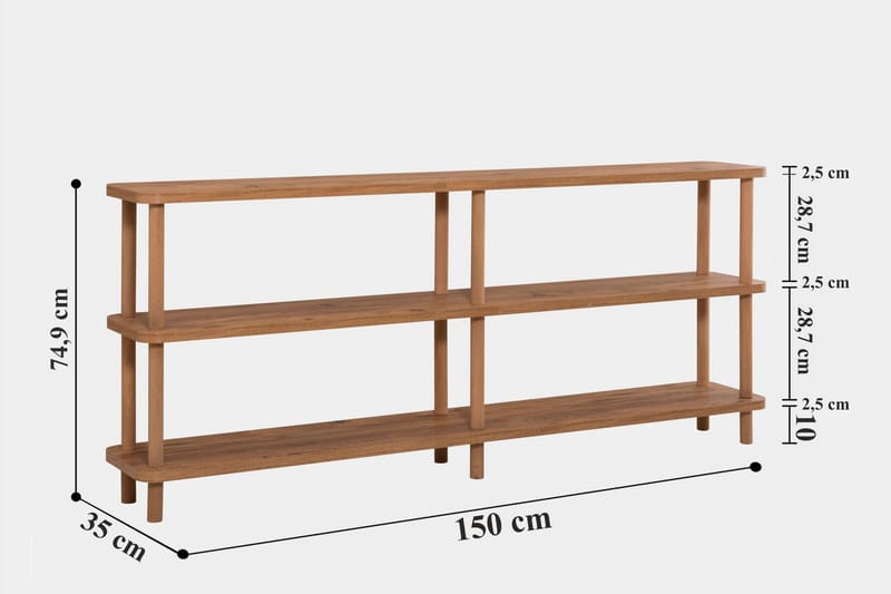 Andifli Bokhylle 150x74,9 cm - Grønn - Oppbevaring - Hyller - Bokhylle