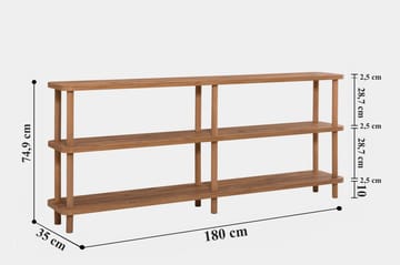 Andifli Bokhylle 180x74,9 cm - Furu - Oppbevaring - Hyller - Bokhylle