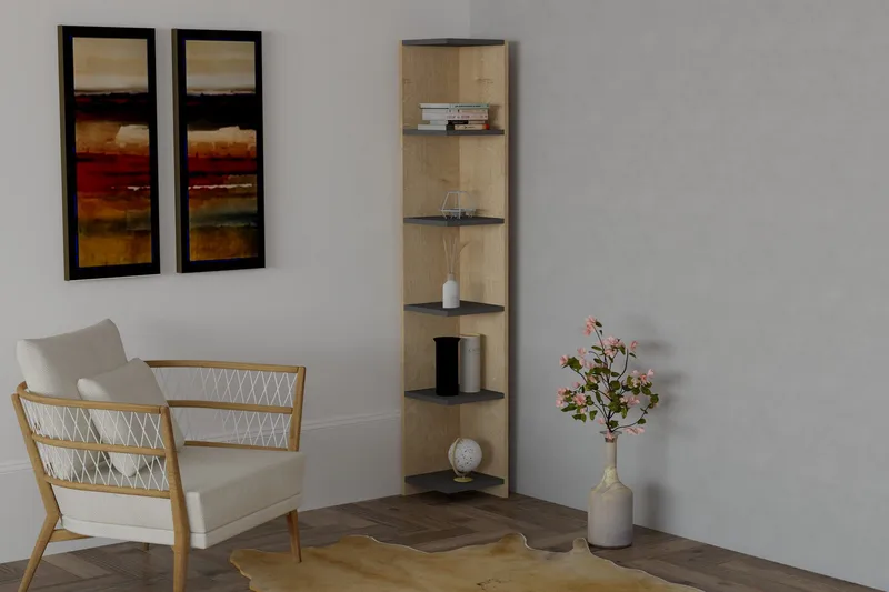 Andifli Bokhylle 25x160 cm - Blå - Oppbevaring - Hyller - Bokhylle