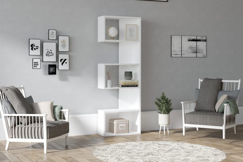 Andifli Bokhylle 52x150 cm - Hvit - Oppbevaring - Hyller - Bokhylle
