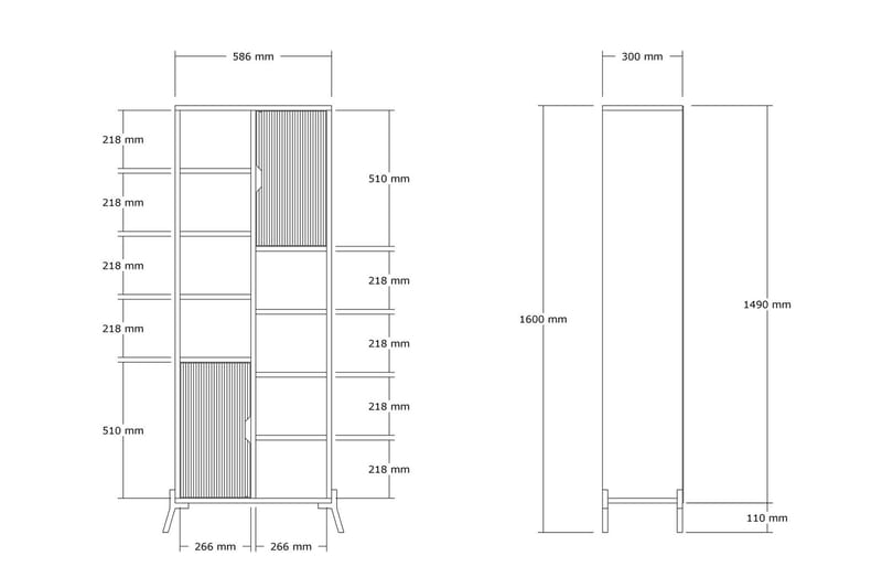 Andifli Bokhylle 58,6x160 cm - Blå - Oppbevaring - Hyller - Bokhylle