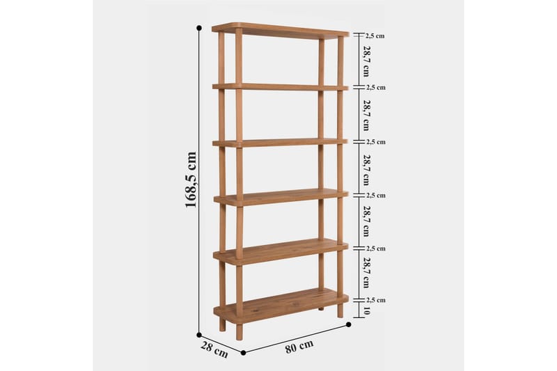 Andifli Bokhylle 80x168,5 cm - Grønn - Oppbevaring - Hyller - Bokhylle