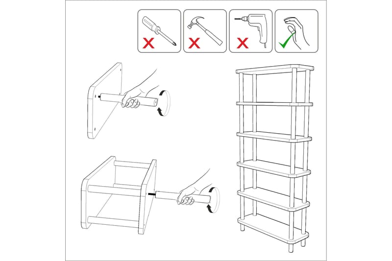 Andifli Bokhylle 80x168,5 cm - Grønn - Oppbevaring - Hyller - Bokhylle