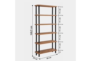 Andifli Bokhylle 80x168,5 cm - Svart - Oppbevaring - Hyller - Bokhylle