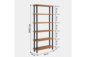 Andifli Bokhylle 80x168,5 cm - Svart - Oppbevaring - Hyller - Bokhylle
