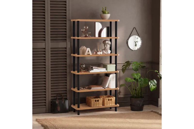 Andifli Bokhylle 80x168,5 cm - Svart - Oppbevaring - Hyller - Bokhylle