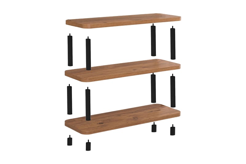 Andifli Bokhylle 80x75 cm - Svart - Oppbevaring - Hyller - Bokhylle