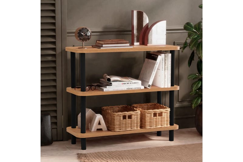 Andifli Bokhylle 80x75 cm - Svart - Oppbevaring - Hyller - Bokhylle