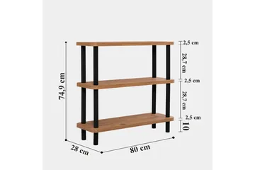 Andifli Bokhylle 80x75 cm - Svart - Oppbevaring - Hyller - Bokhylle