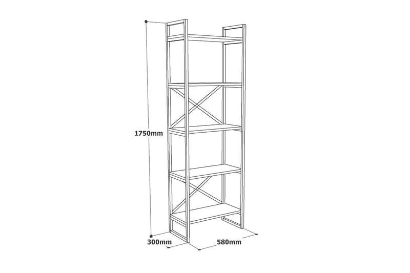 Aobrey Bokhylle 58 cm - Marmor/Gull - Oppbevaring - Hyller - Bokhylle