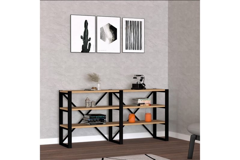 Arbetta Bokhylle 133x32 cm 6 Hyller - Blå / Svart - Oppbevaring - Hyller - Bokhylle