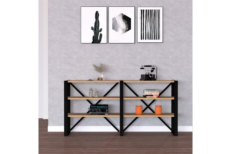 Arbetta Bokhylle 133x32 cm 6 Hyller - Blå / Svart - Oppbevaring - Hyller - Bokhylle