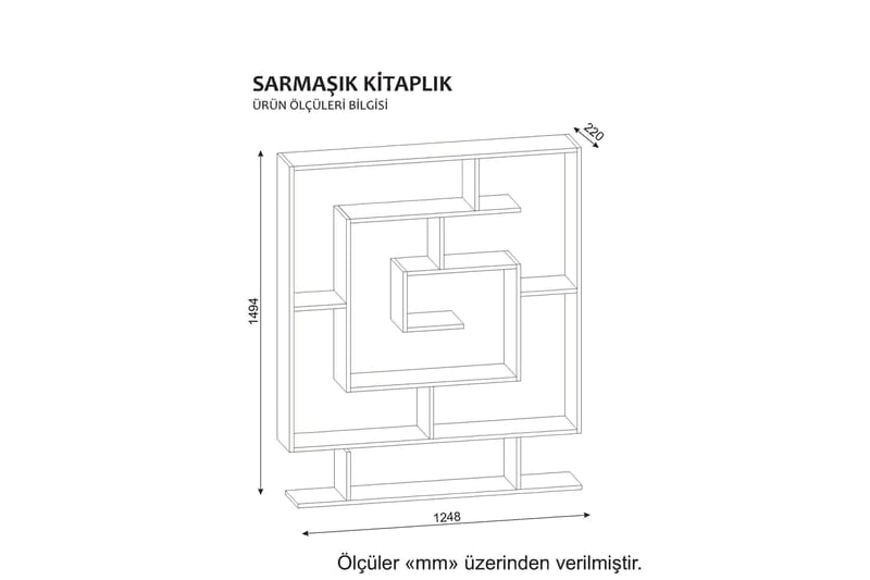 Asillane Bokhylle Labyrint - Oppbevaring - Hyller - Bokhylle