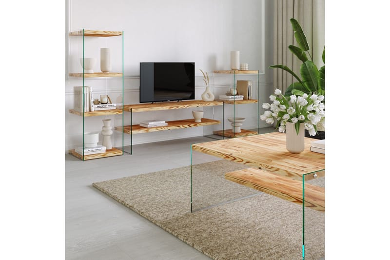 Assanisa Bokhylle 40 cm i Furu - Lysebrun - Oppbevaring - Hyller - Bokhylle