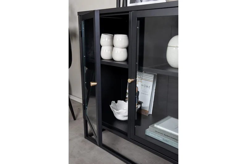 Bakal Bokhylle 85 cm i Glass og Metall - Svart - Oppbevaring - Hyller - Bokhylle