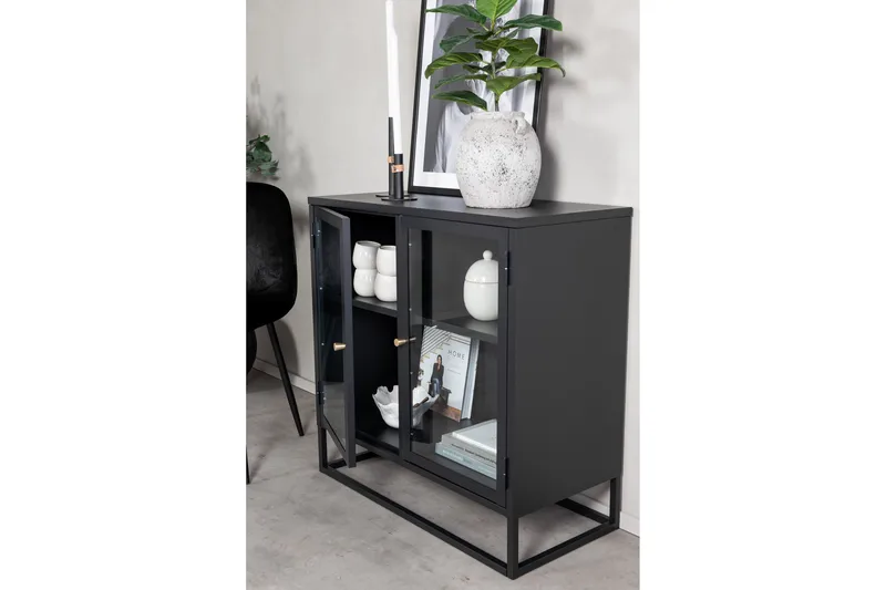 Bakal Bokhylle 85 cm i Glass og Metall - Svart - Oppbevaring - Hyller - Bokhylle
