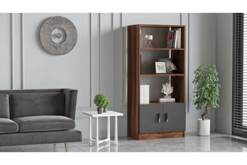 Barrock Bokhylle 38x64 cm - Teak / Antrasitt - Oppbevaring - Hyller - Bokhylle