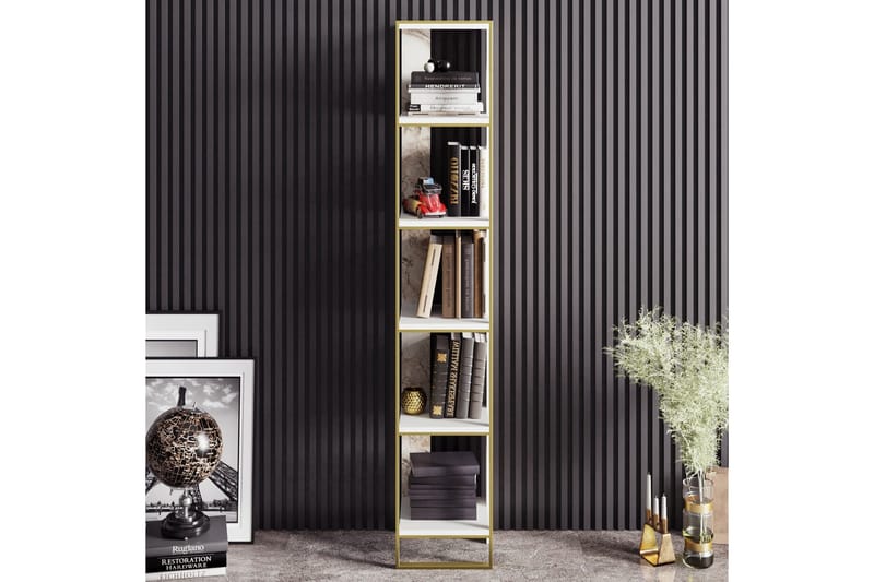 Bascle Bokhylle 32 cm - Gull|Hvit - Oppbevaring - Hyller - Bokhylle