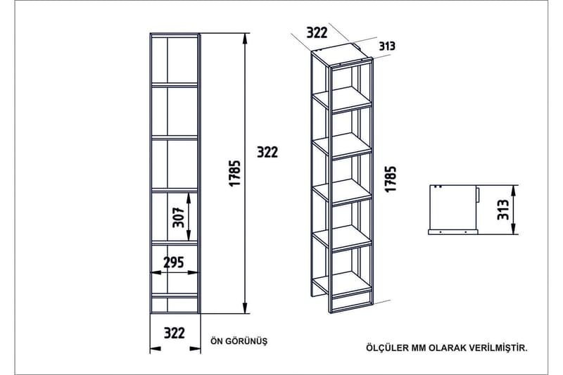 Bascle Bokhylle 32 cm - Gull|Hvit - Oppbevaring - Hyller - Bokhylle