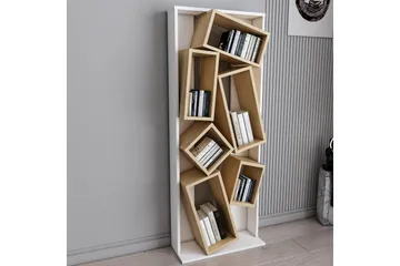 Bloemendal Bokhylle 63 cm i Eik - Hvit - Oppbevaring - Hyller - Bokhylle