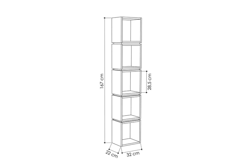 Bodsjö Bokhylle 32 cm - Brun/Hvit - Oppbevaring - Hyller - Bokhylle