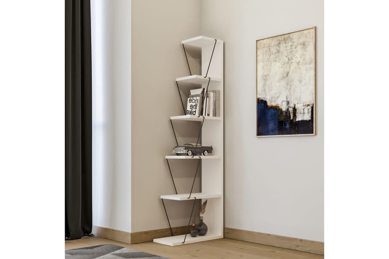 bokhylla Vit|Svart - Oppbevaring - Hyller - Bokhylle