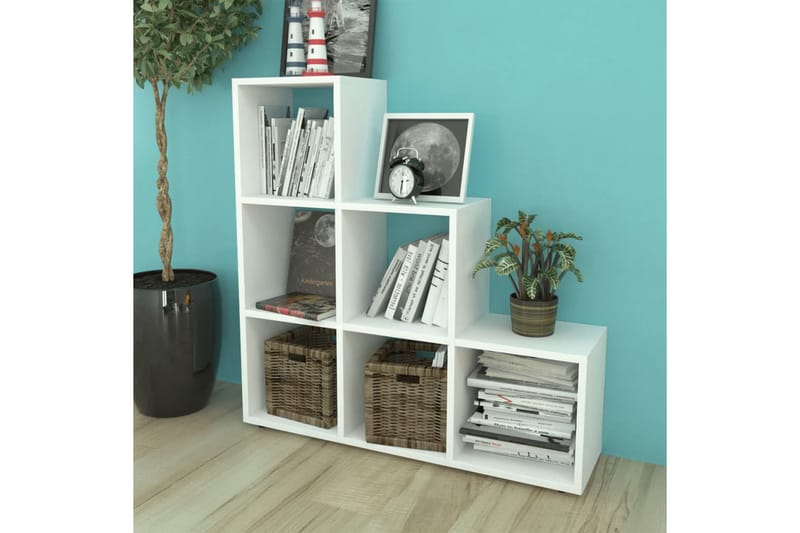 Bokhylle 107 cm hvit - Oppbevaring - Hyller - Bokhylle