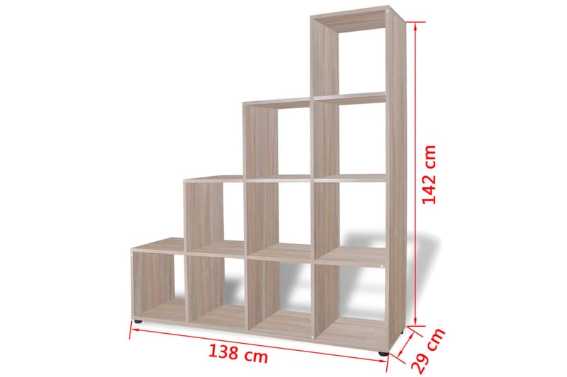 Bokhylle 142 cm eik - Oppbevaring - Hyller - Bokhylle