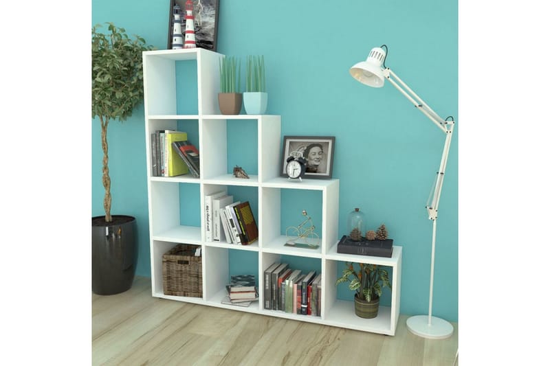 Bokhylle 142 cm hvit - Oppbevaring - Hyller - Bokhylle