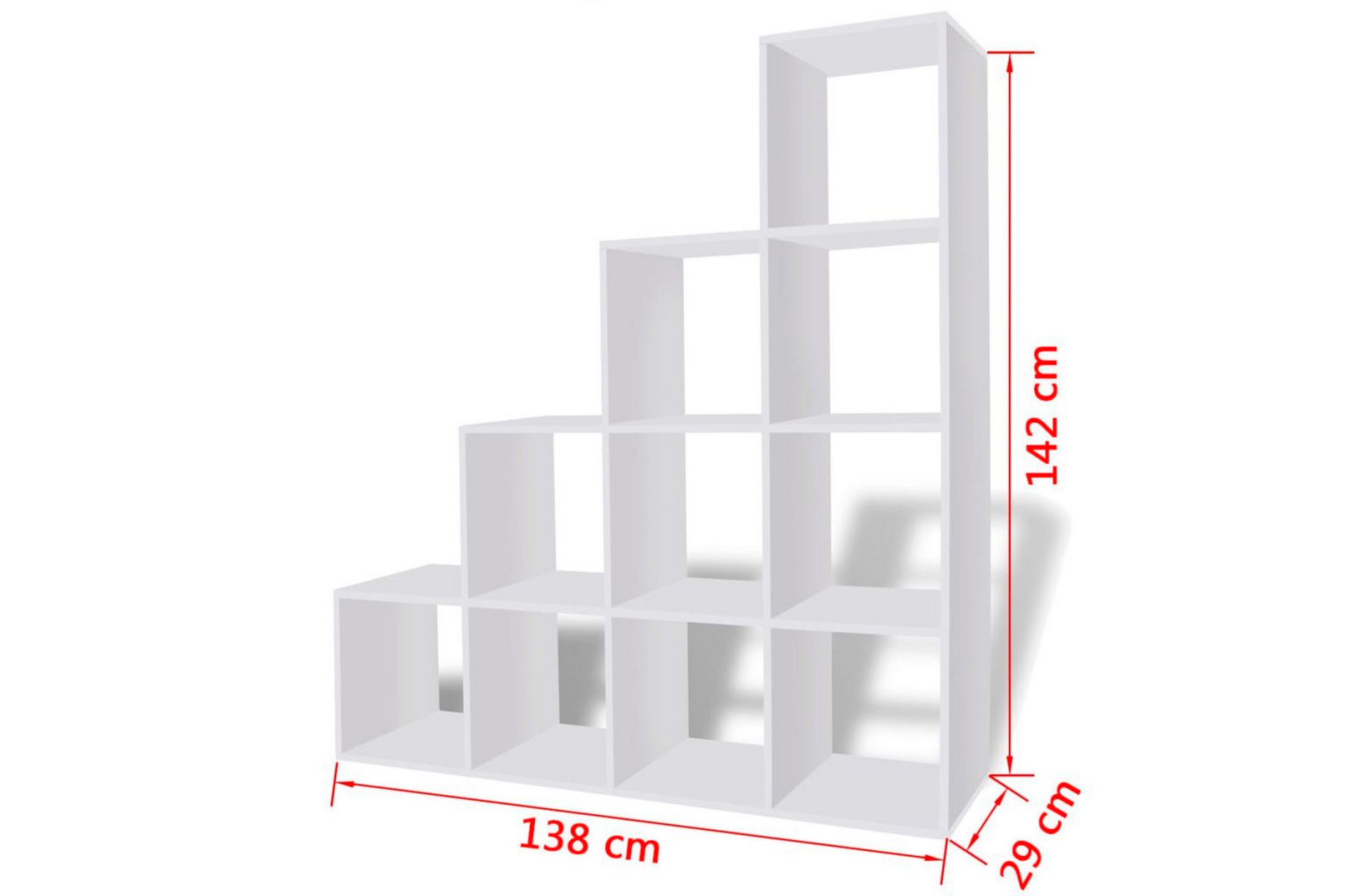 Bokhylle 142 cm hvit - Oppbevaring - Hyller - Bokhylle
