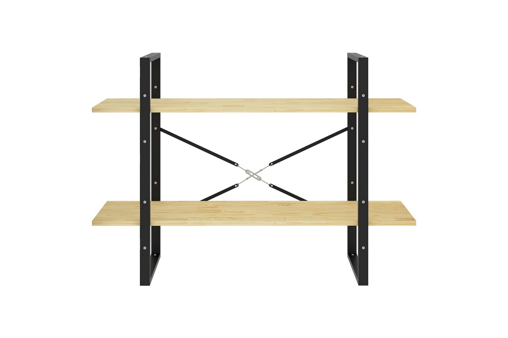 Bokhylle 2 nivåer 100x30x70 cm heltre furu - Brun - Oppbevaring - Hyller - Bokhylle