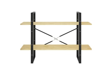 Bokhylle 2 nivåer 100x30x70 cm heltre furu - Brun - Oppbevaring - Hyller - Bokhylle