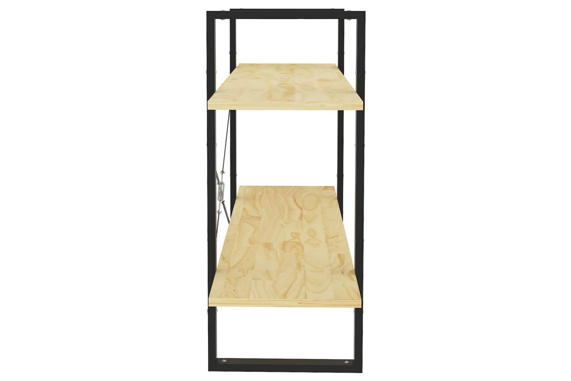 Bokhylle 2 nivåer 100x30x70 cm heltre furu - Brun - Oppbevaring - Hyller - Bokhylle
