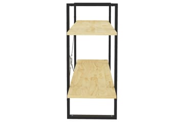 Bokhylle 2 nivåer 100x30x70 cm heltre furu - Brun - Oppbevaring - Hyller - Bokhylle