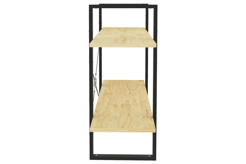 Bokhylle 2 nivåer 100x30x70 cm heltre furu - Brun - Oppbevaring - Hyller - Bokhylle