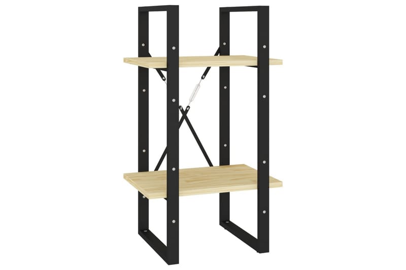 Bokhylle 2 nivåer 40x30x70 cm heltre furu - Brun - Oppbevaring - Hyller - Bokhylle