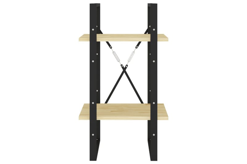 Bokhylle 2 nivåer 40x30x70 cm heltre furu - Brun - Oppbevaring - Hyller - Bokhylle