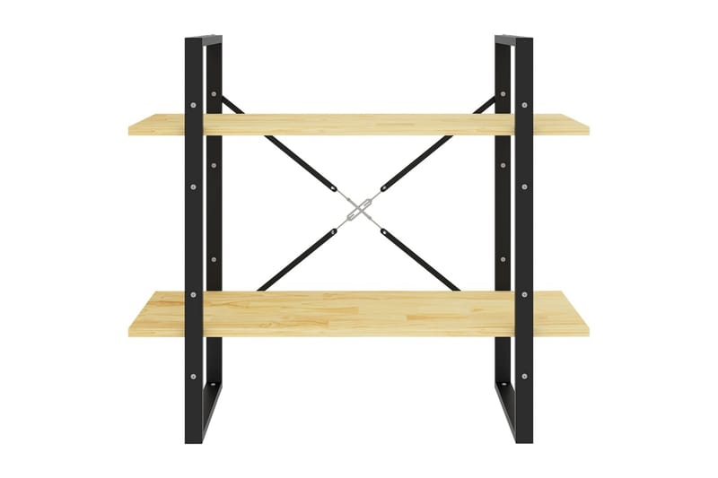 Bokhylle 2 nivåer 80x30x70 cm heltre furu - Brun - Oppbevaring - Hyller - Bokhylle