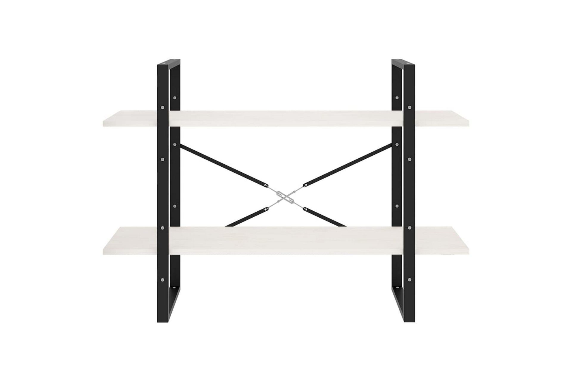 Bokhylle 2 nivåer hvit 100x30x70 cm heltre furu - Hvit - Oppbevaring - Hyller - Bokhylle