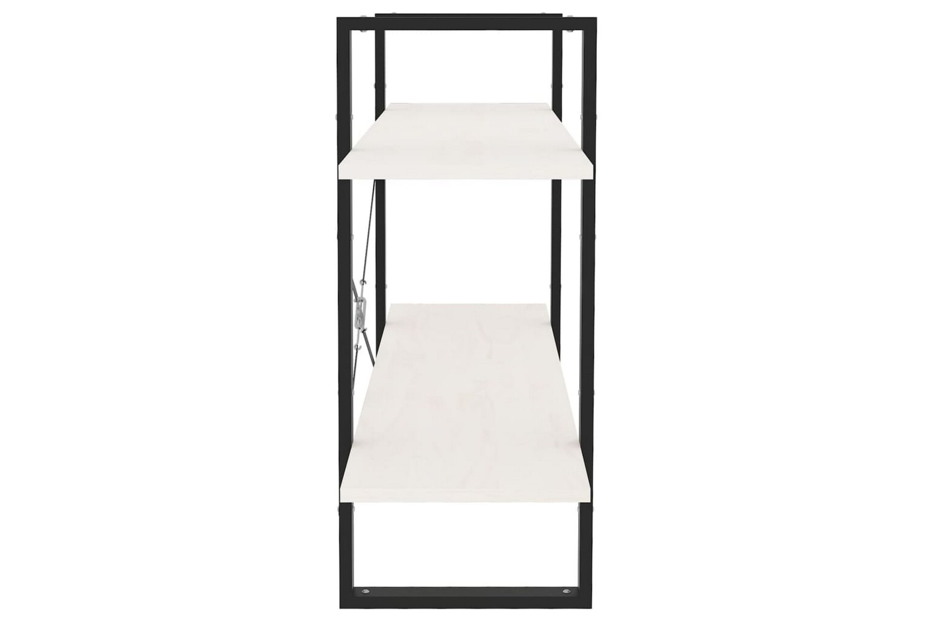 Bokhylle 2 nivåer hvit 100x30x70 cm heltre furu - Hvit - Oppbevaring - Hyller - Bokhylle