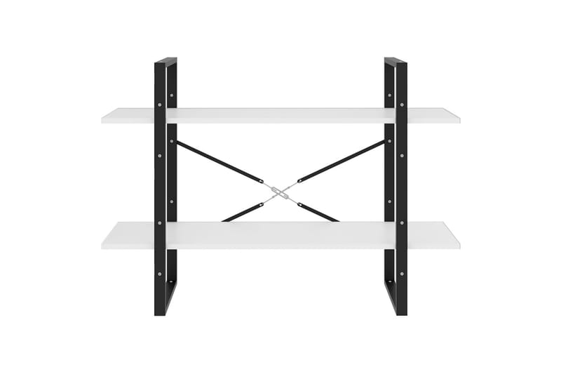 Bokhylle 2 nivåer hvit 100x30x70 cm sponplate - Hvit - Oppbevaring - Hyller - Bokhylle